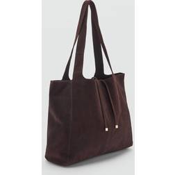 Mango Suede Shopper Bag - Chocolate