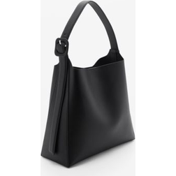 Mango Bucket Bag With Buckle - Black