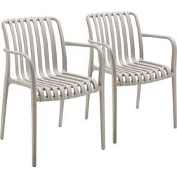 tectake Alcudia - Taupe 2-pack Garden Dining Chair