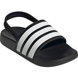 adidas Adilette Estrap Toddler Slingback Strap Sandal - Black/White