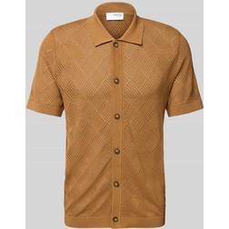 Selected Homme Slharco SS Knit Structure Polo Card - Chipmunk