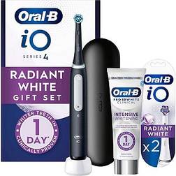 Oral-B iO4 Black Electric Toothbrush Radiant Whitening Gift Set