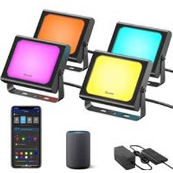 Govee Rgbicww Led Smart Flood Lights 4 Pcs Black Ground Lighting