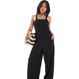 Only Petite Smockad Jumpsuit - Svart