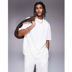 River Island T-shirt Med Tekstur - Del Af Sæt - Råhvid