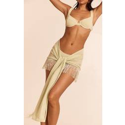 PrettyLittleThing Crochet Pearl Tassel Trim Beach Sarong - Pearl