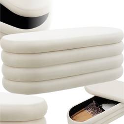 tectake Altu Velvet Or Bouclé Cover Storage Bench