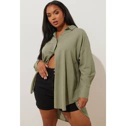 Yours Long Sleeve Linen Shirt - Light Khaki