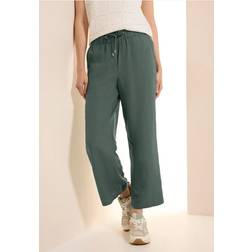 Cecil Damen Wide Leg Hose aus Leinenmix - Grün