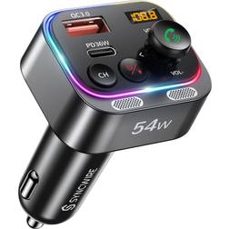 Syncwire Bluetooth 5.4 FM Transmitter Auto Ladegerät 54W PD QC3.0 USB-C Auto Adapter