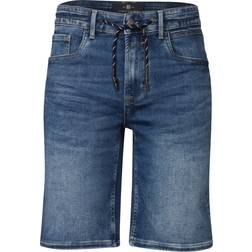 Street One Men Männer Relaxed Fit Jogg Jeansshorts - Blue Denim