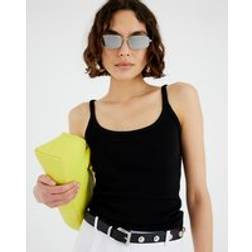 River Island Womens Sleeveless Ribbed Cami Top - Black
