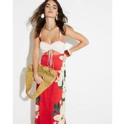 River Island Floral Crochet Beach Maxi Dress - Red