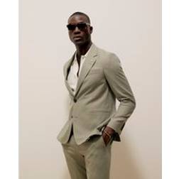River Island Mens Green Slim Fit Linen Blend Suit Jacket - 48R