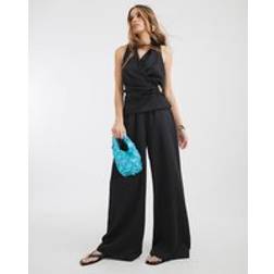 River Island High Waisted Relaxed Trousers - Black
