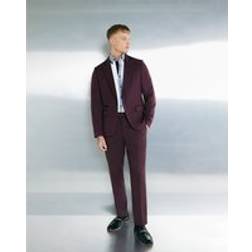 River Island Mens Red Slim Fit Suit Trousers - Red