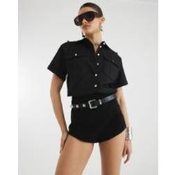 River Island Womens Short Sleeve Utility Shirt - Black
