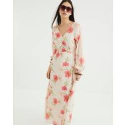 River Island Cream V-Neck Floral Maxi Dress - Womens