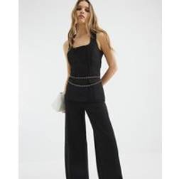 River Island Womens Sleeveless Double Breasted Jumpsuit - Black