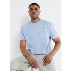 River Island Mens Blue Regular Fit Washed T-Shirt