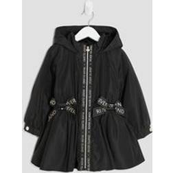 River Island Mini Girls Hooded Raincoat - Black Peplum