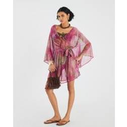 River Island Womens Animal Print Tunic Beach Dress - Pink