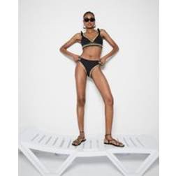 River Island Womens Elastic High Leg Brief - Black