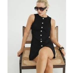 River Island Womens Sleeveless Button Through Shift Dress - Black