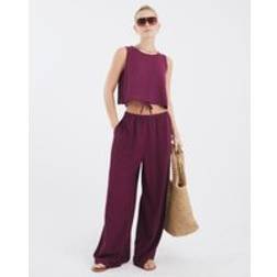 River Island Blend Wide Leg Trousers - Purple