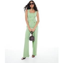 River Island Womens Green Sleeveless Double Breasted Jumpsuit - Green