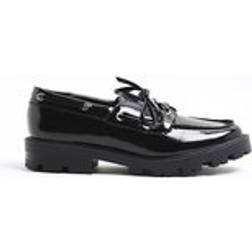 River Island Womens Boat Shoes - Black Patent
