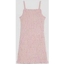 River Island Older Girls Shirred Gingham Dress - Pink