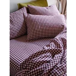 Piglet in Bed Gingham Bed Sheet Purple (200x180cm)