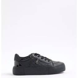 River Island Girls Monogram Trainers - Black