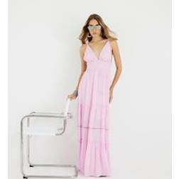 River Island Womens Shirred Maxi Beach Dress - Pink