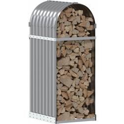 vidaXL Log Holder Light Grey 40 x 45 x 100 cm Galvanised Steel