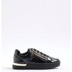 River Island Girls Black Patent Trainers - 4