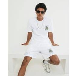 River Island Mens Regular Fit Hayashima Print Shorts - White