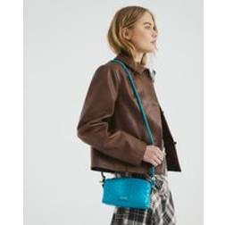 River Island Faux Leather Weave Cross Body Bag - Blue