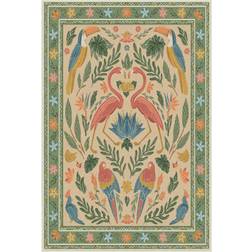 Ruggable x Iris Apfel Birds of a Feather Green, Pink 150x215cm