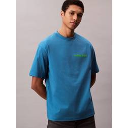 Calvin Klein Cotton Regular Fit Short Sleeve Logo T-Shirt - Bluesteel
