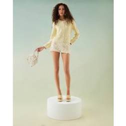 River Island Womens Yellow Long Sleeve Boucle Edge Cardigan - Yellow