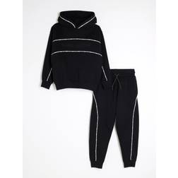 River Island Boys Piped Tracksuit Set - Black