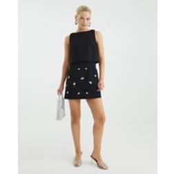 River Island Bow Embellished Mini Dress - Black