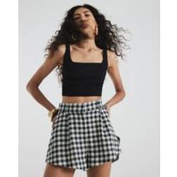 River Island Womens Gingham Flare Shorts - Black