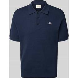 Gant Men Textured Cotton Polo Shirt - Evening Blue