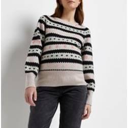 River Island Womens Cream Floral Fairisle Maternity Jumper 18