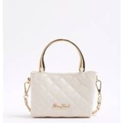 River Island Cream Quilted Handle Cross Body Bag - One Size