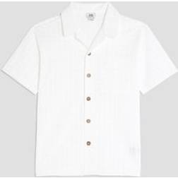 River Island Boys Ecru Grid Textured Shirt - Beige
