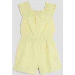 River Island Girls Yellow Shirred Texture Playsuit - Yellow